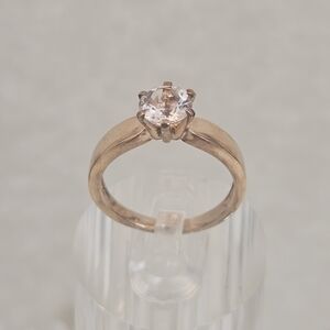 14kt Rose Gold Plated 925 KH Thailand Solitaire Morganite Ring Size 5 US